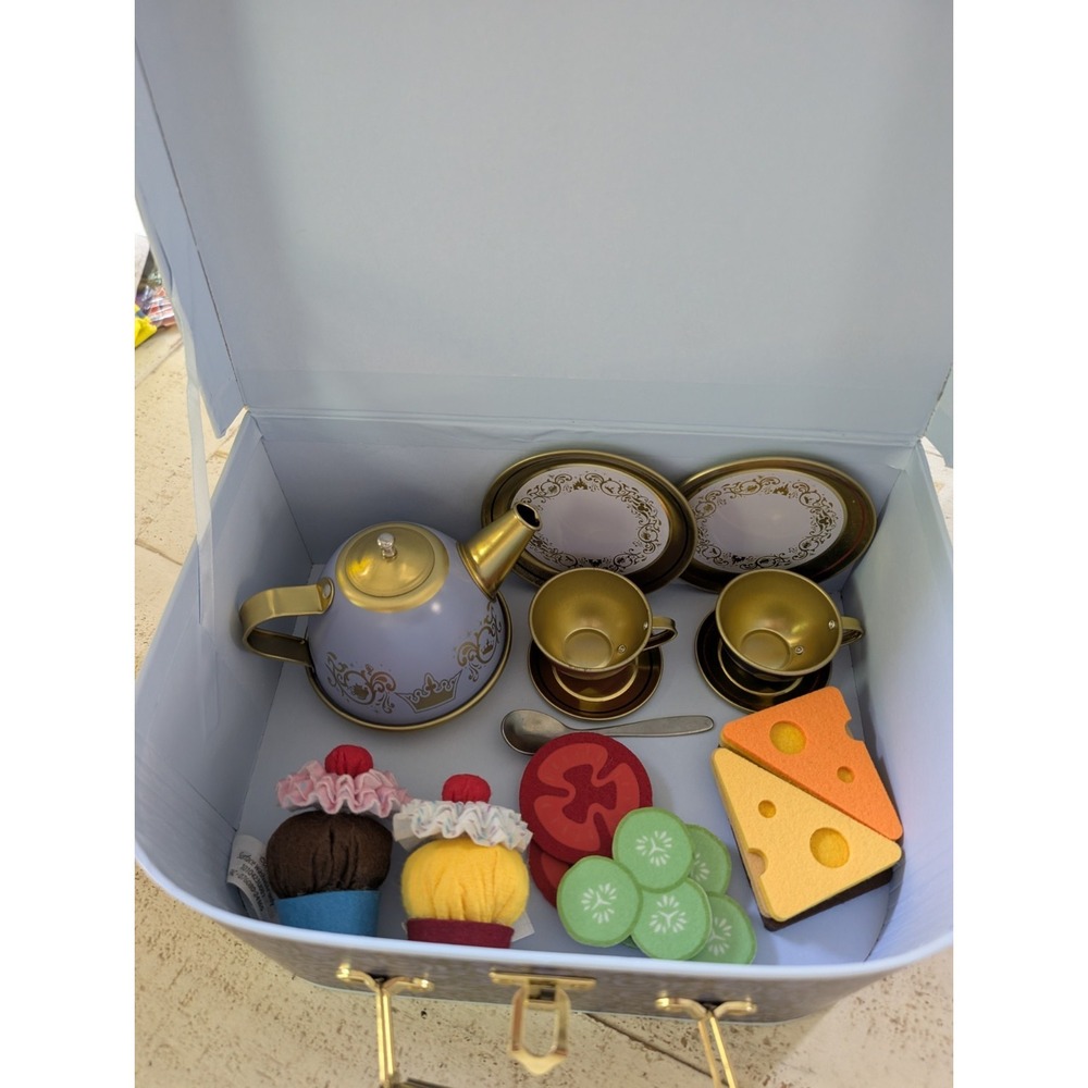 Disney Cruise Line DCL Royal Court Royal Tea Metal Tea Set with Case